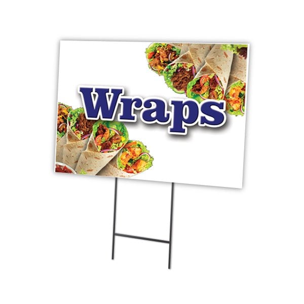 Wraps Yard Sign & Stake outdoor plastic coroplast window, C-1824 Wraps